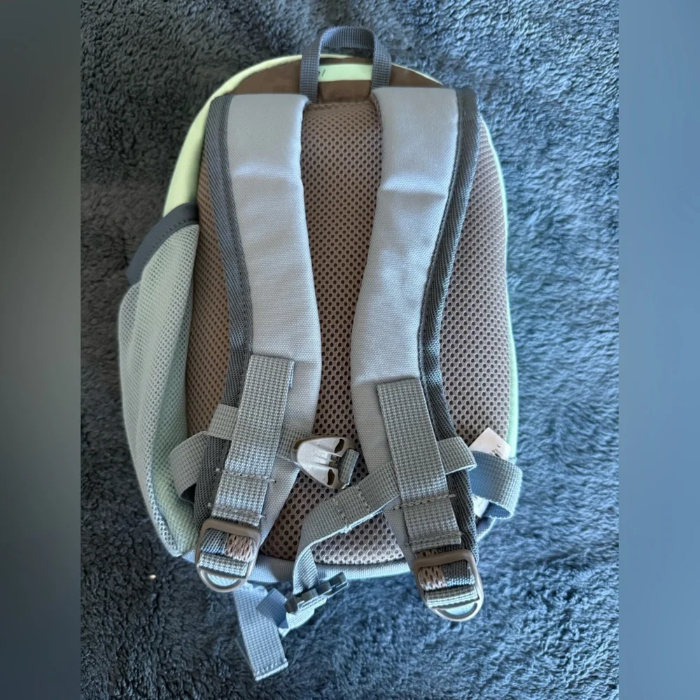Kids turquoise and blue soft animal backpack - has minor black spots as pictured